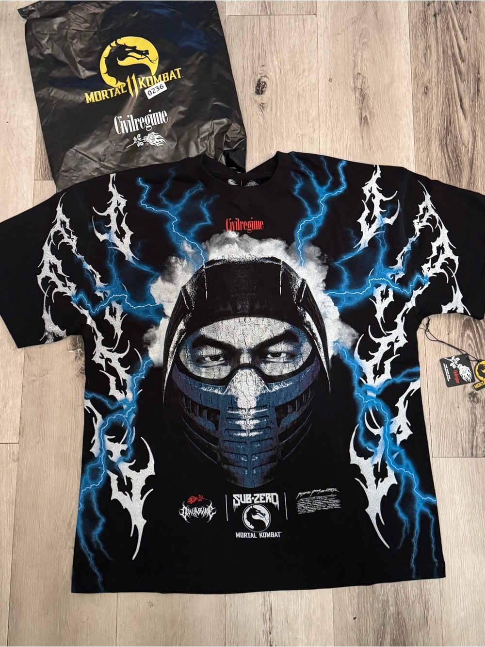 Civilregime X Mortal Kombat Sub-Zero Graphic Tee - Black/Blue